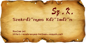 Szekrényes Kálmán névjegykártya